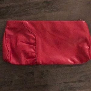 Vintage 80s faux leather clutch bag